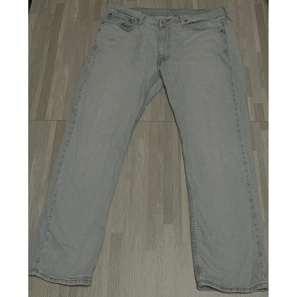 Levis 514 Jeans Mens 38x30 Light Wash Blue Straight Fit Stretch Denim Zip Fly